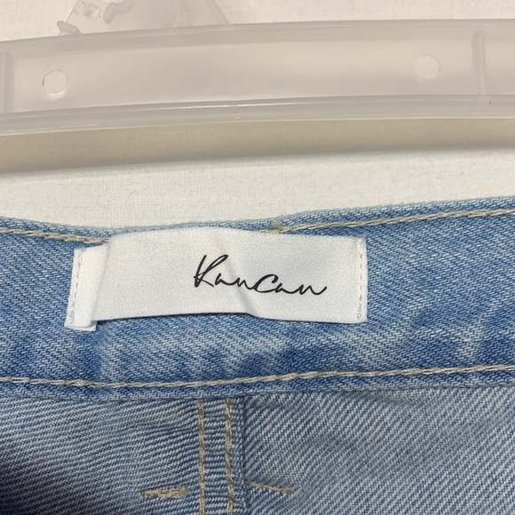 KanCan Distressed High Rise Denim Shorts - Light Wash - Picture 4 of 8